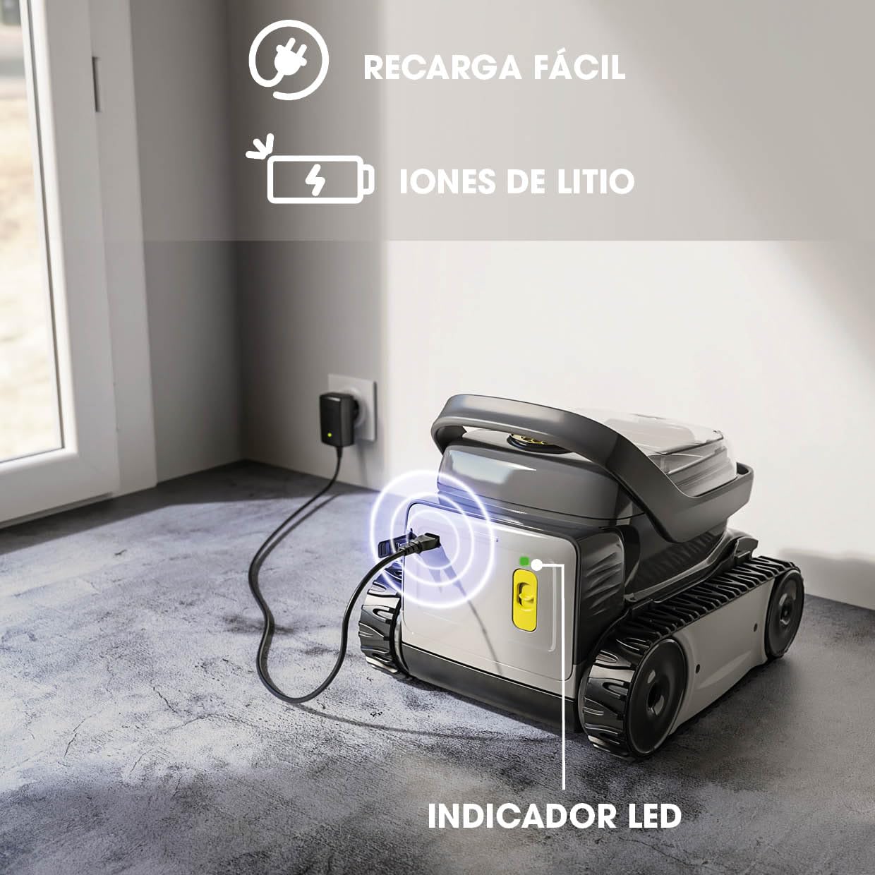 Zodiac Pixel OP-Li 2100 | Limpiafondos sin Cable para Piscinas hasta 7x3 m, Batería de Litio, Ciclo 1h30