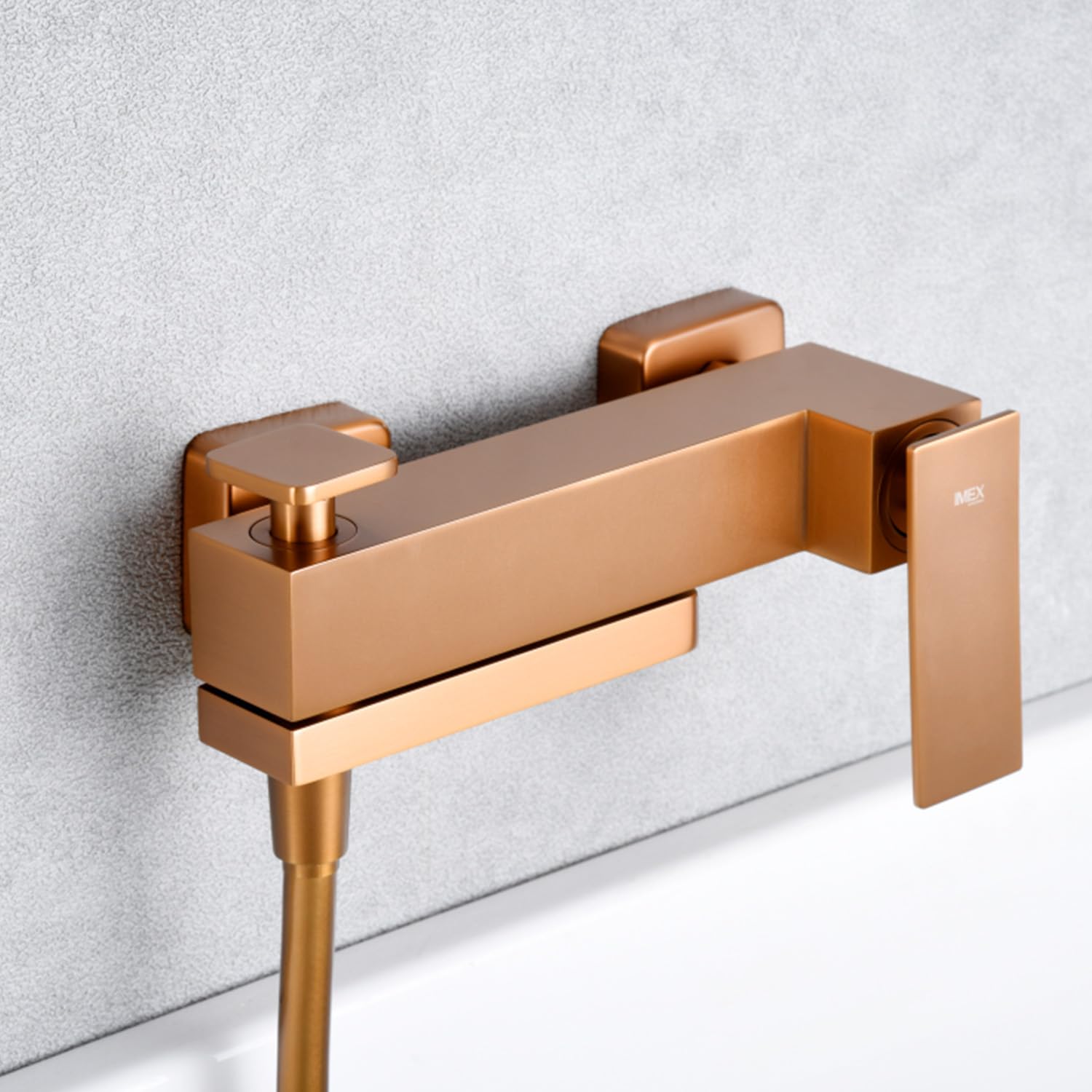 Grifo Monomando Ducha y Bañera IMEX PISA BDP048-4ORC Oro Rosa Cepillado