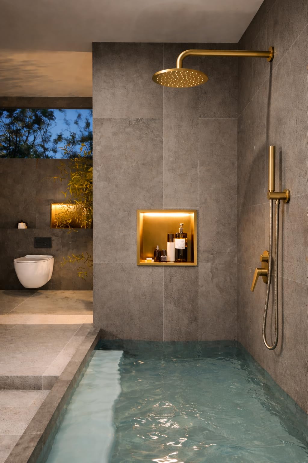 Hornacina Ducha MEDIMEX HOR004 Oro Cepillado 33x33