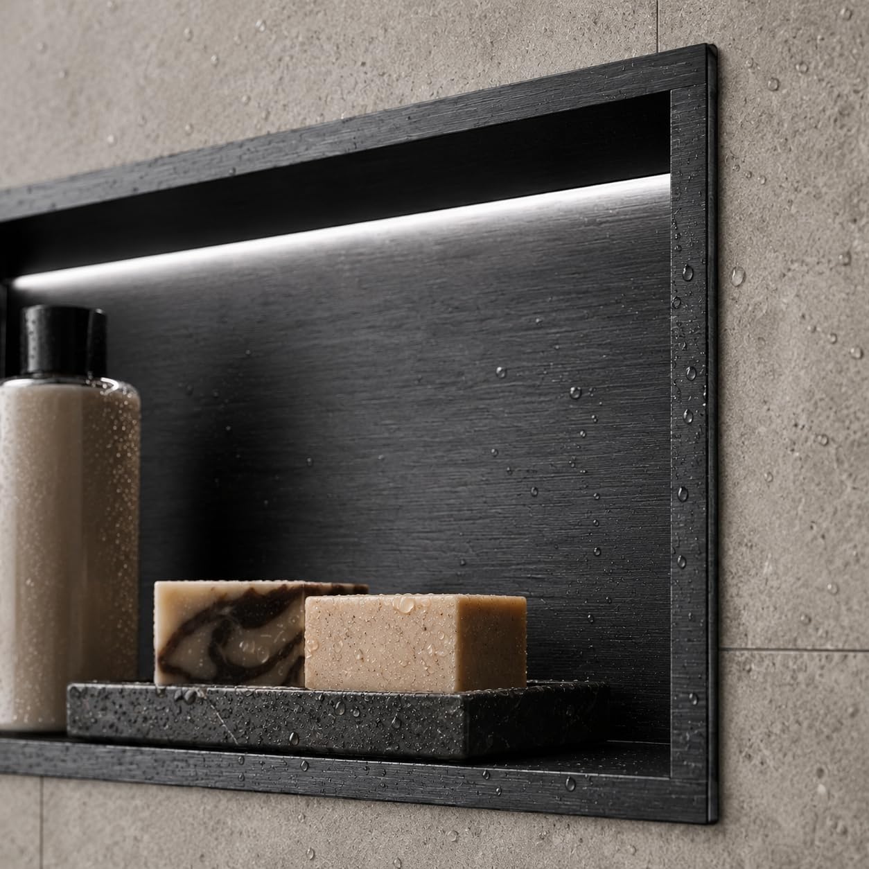Hornacina Ducha Medimex Oceanic HOR005 Black Gun Metal 63x33