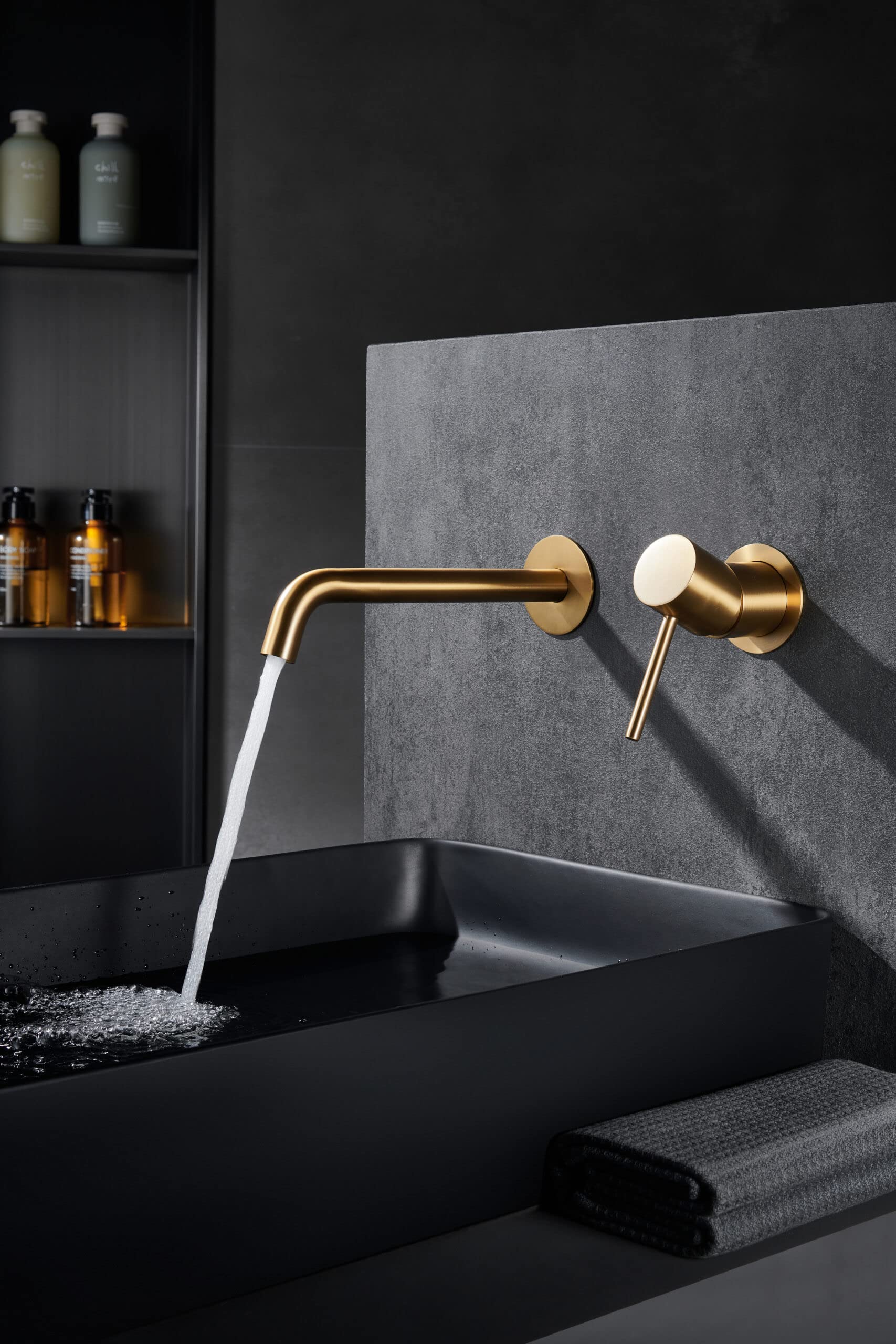 Imex - Grifo Monomando Empotrado para Lavabo Monza GLM039 | Oro cepillado, Latón de alta calidad, Diseño en dos partes