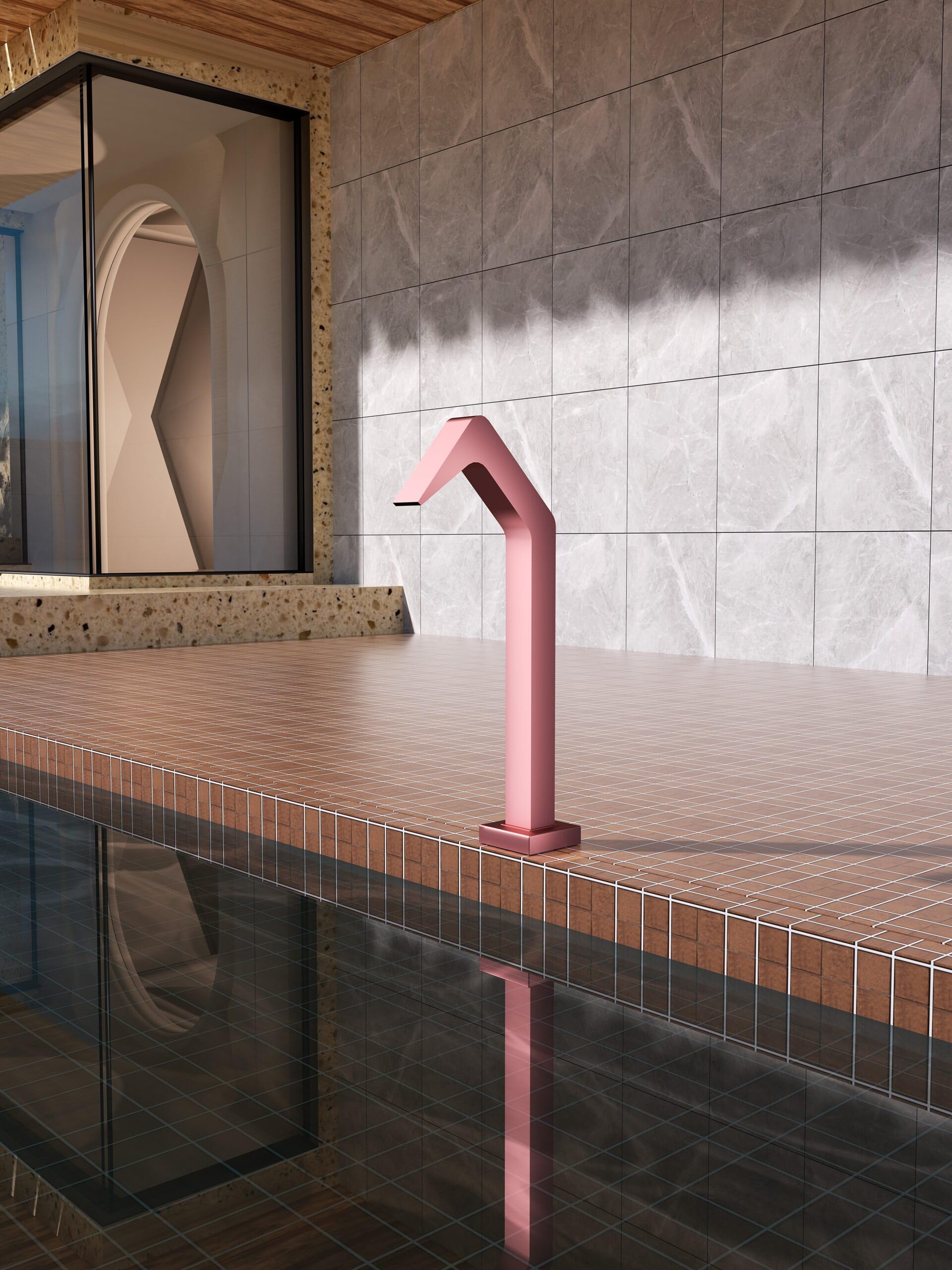 Cascada Piscina 6 cm IMEX NIÁGARA CPN001/ACL Rosa Coral Acero S.316