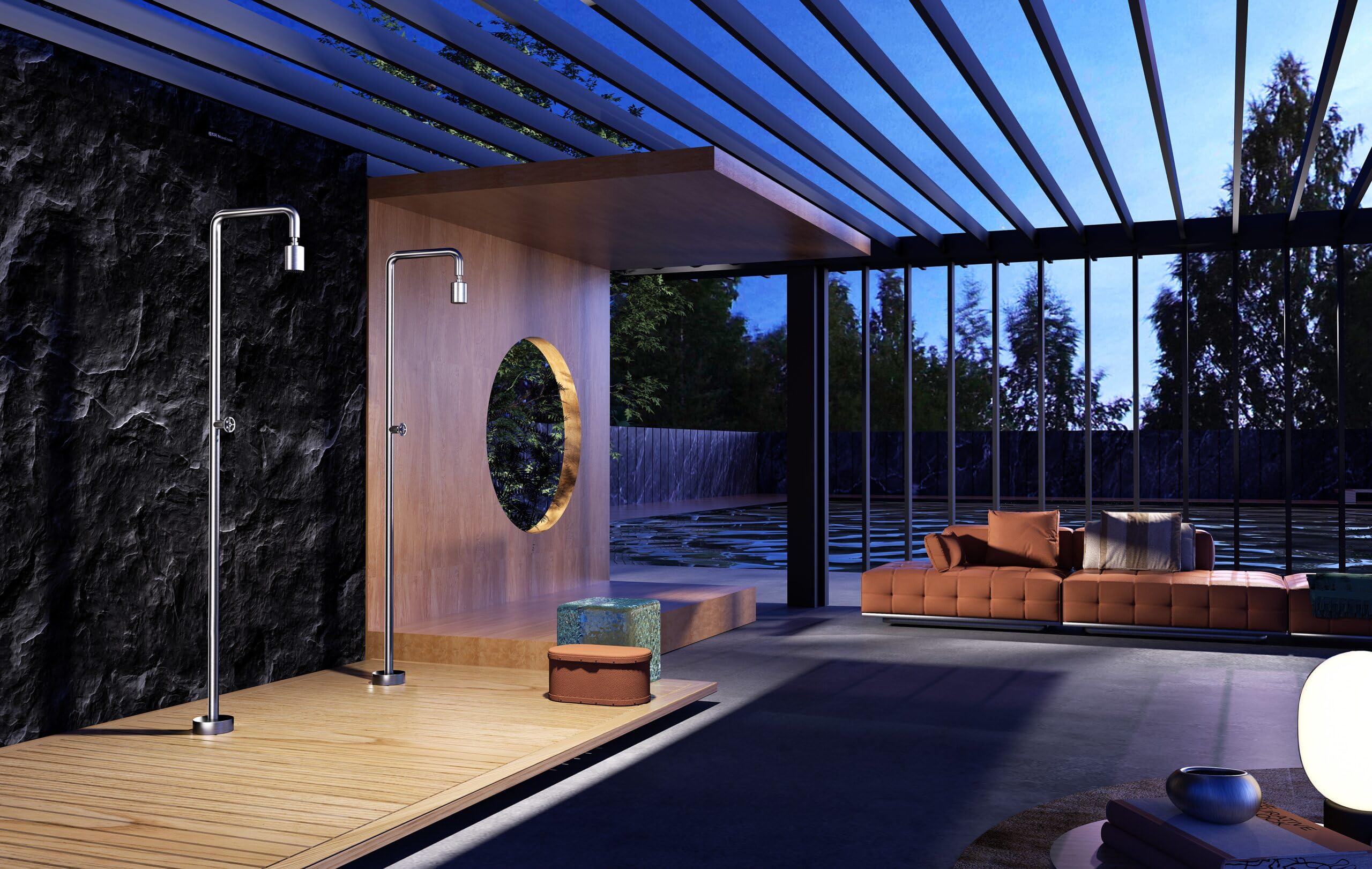Imex - Columna de Ducha Exterior POOL GPP001 | Acero Inoxidable S.316