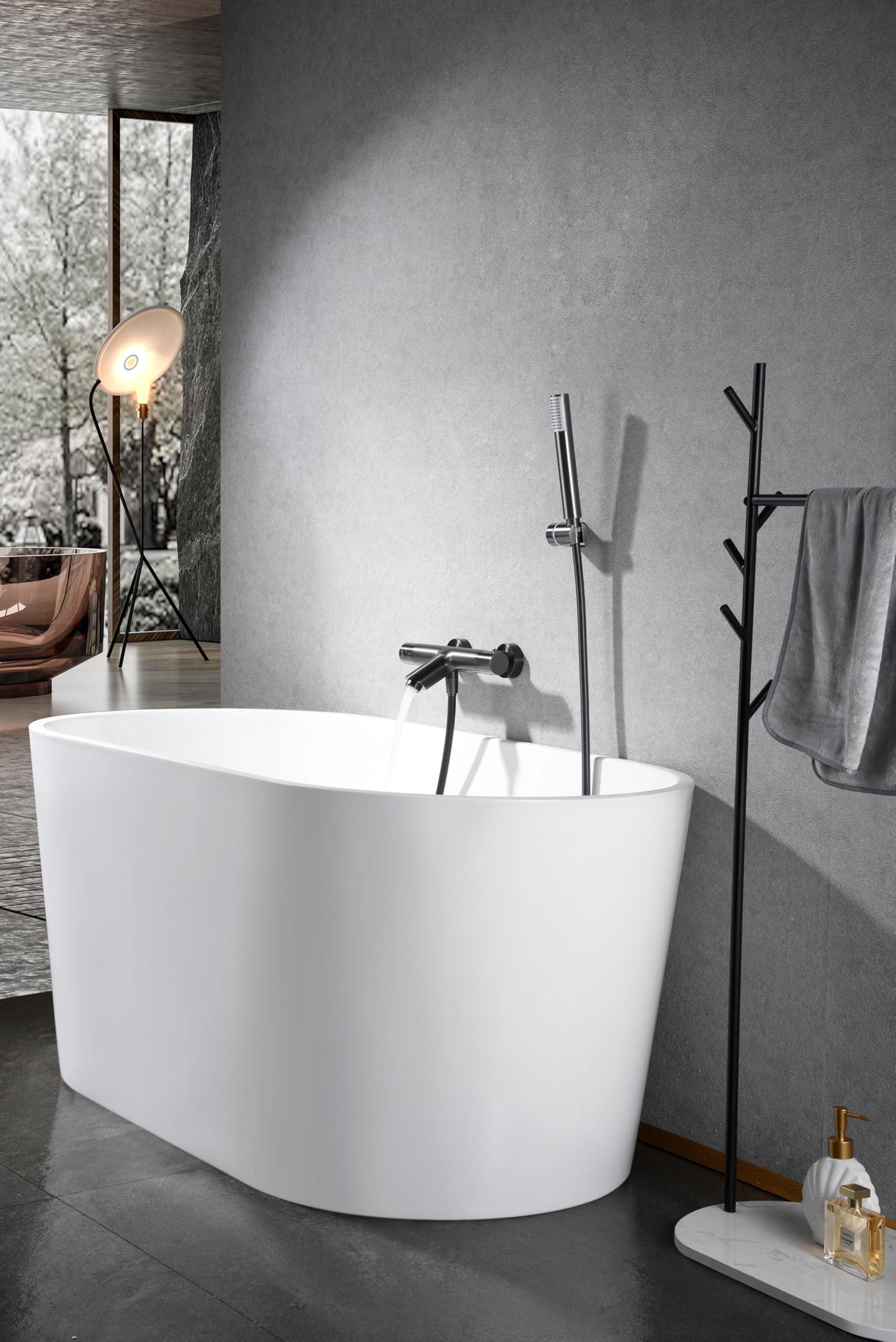 Grifo Termostático Ducha y Bañera IMEX MONZA BTM039-4BGM Black Gun Metal