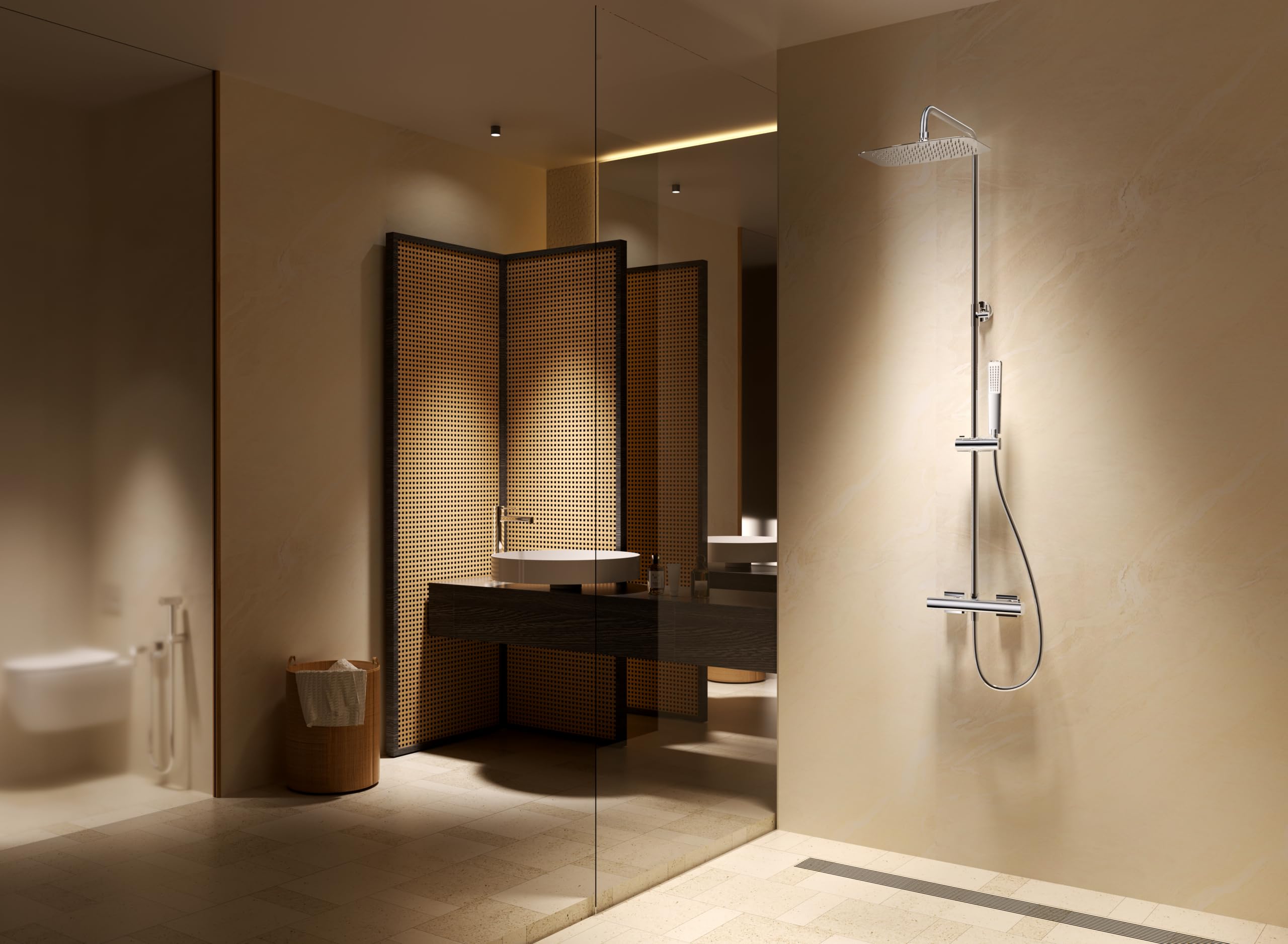 Columna de Ducha Termostática IMEX Toscana BTT064 Acabado Metálico