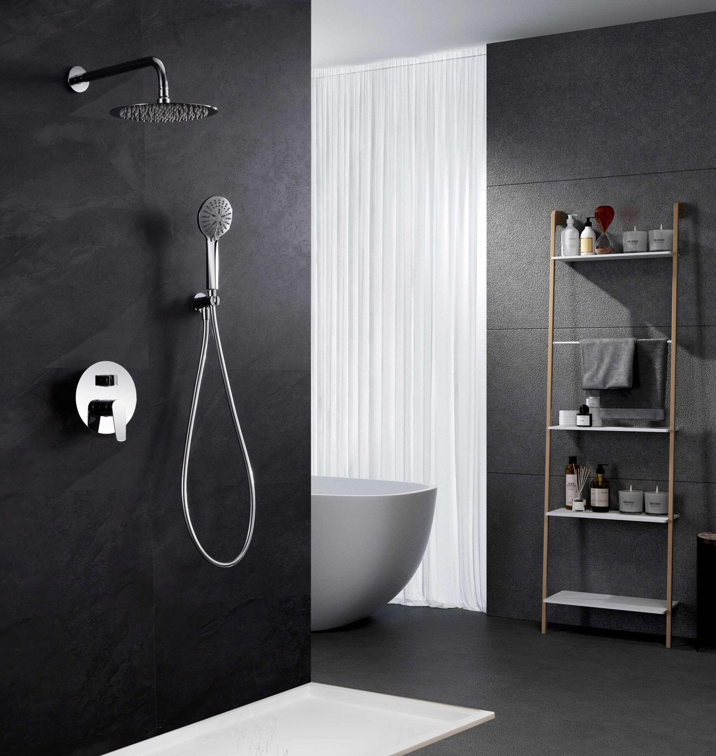 Imex - Conjunto de Ducha Empotrado Monomando Bélgica GPZ044 | Cromo, Latón de alta calidad, Diseño moderno