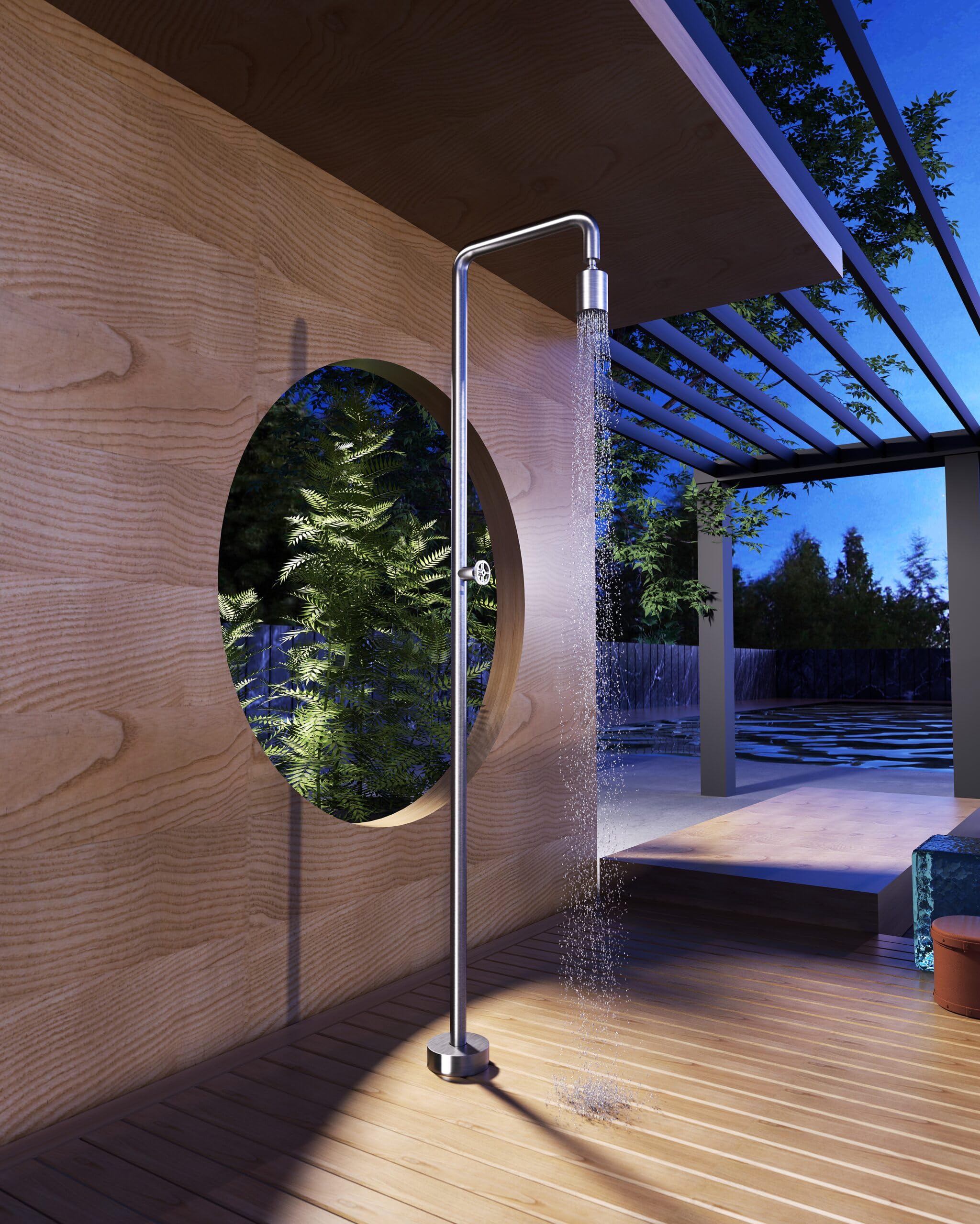 Imex - Columna de Ducha Exterior POOL GPP001 | Acero Inoxidable S.316