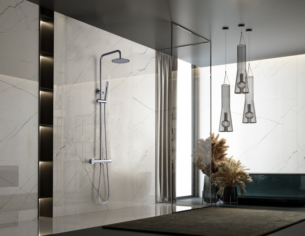 Conjunto ducha termostático IMEX Génova BTG053 cromo 1