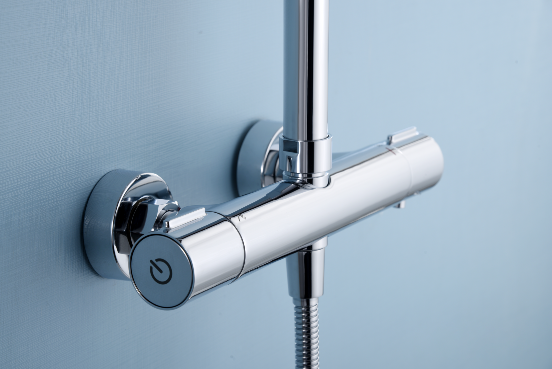 Columna Ducha Termostática IMEX Eco-Kent BTK017-ECO Cromo Rociador Ø20 cm