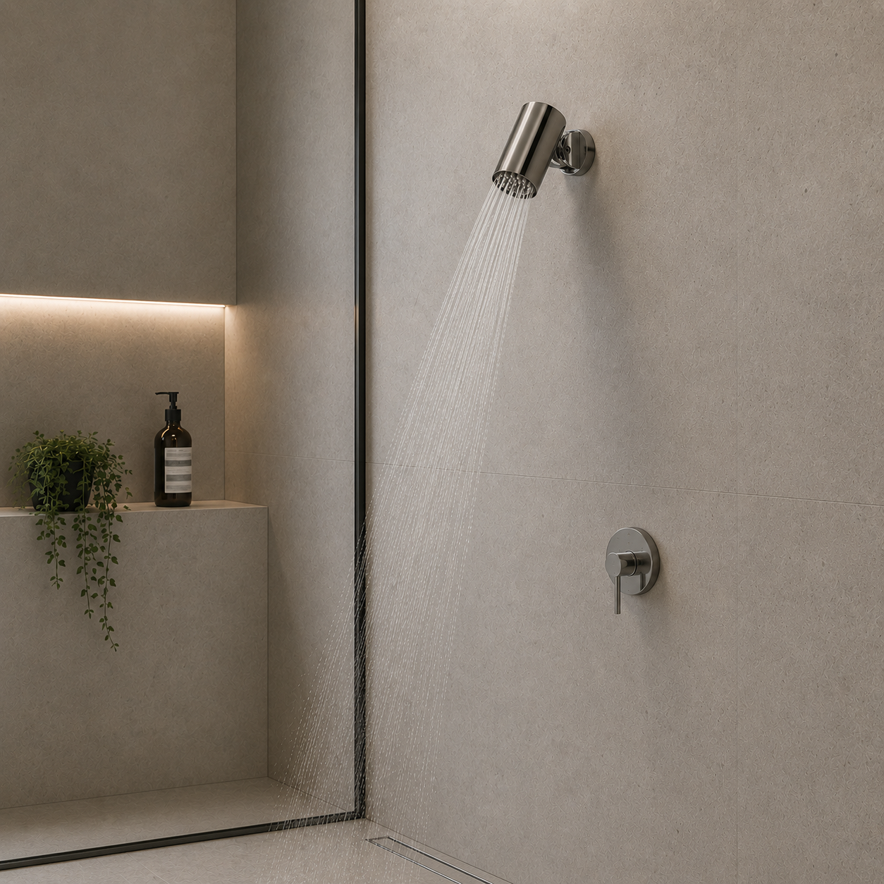 Rociador Ducha de Pared IMEX Tube RDN007 BGM Black Gun Metal