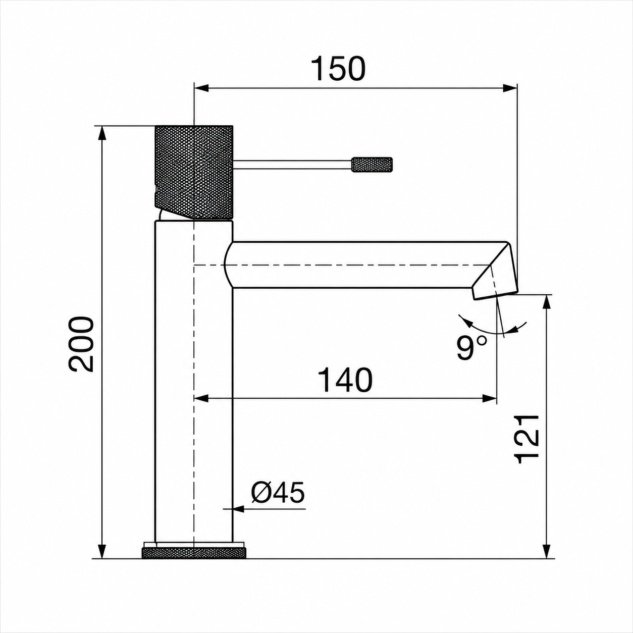 Grifo Lavabo IMEX Line BDD038-1NG Negro Mate