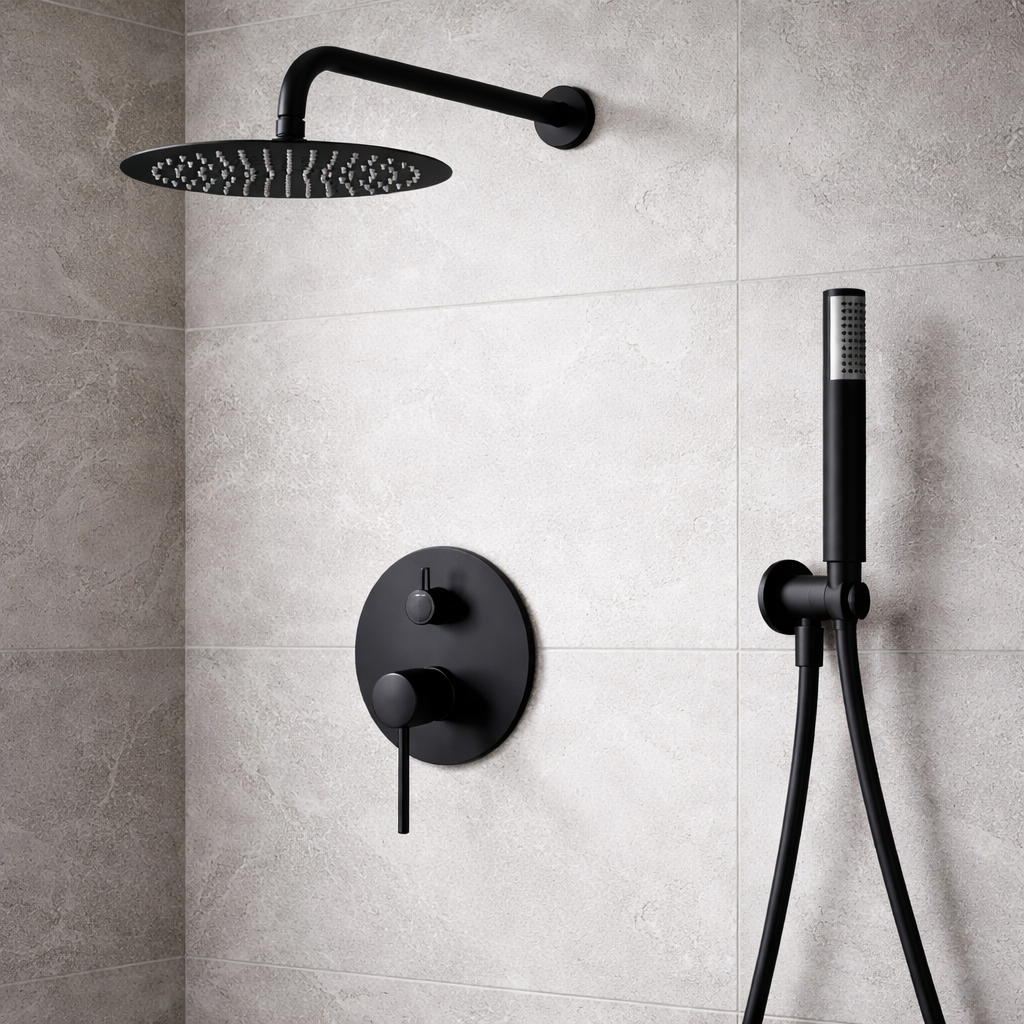 Ensemble de douche encastré IMEX Monza GPM039BGM Black Gun Metal