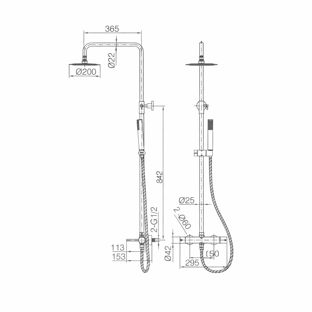 Barra de Ducha Monomando IMEX Monza BDM039 Black Gun Metal