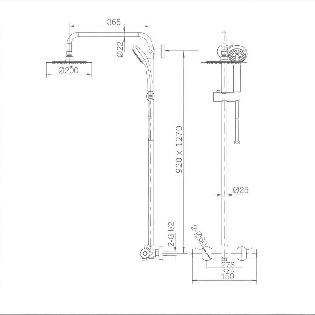 Columna de Ducha Termostático IMEX Kent BTK017 Cromo