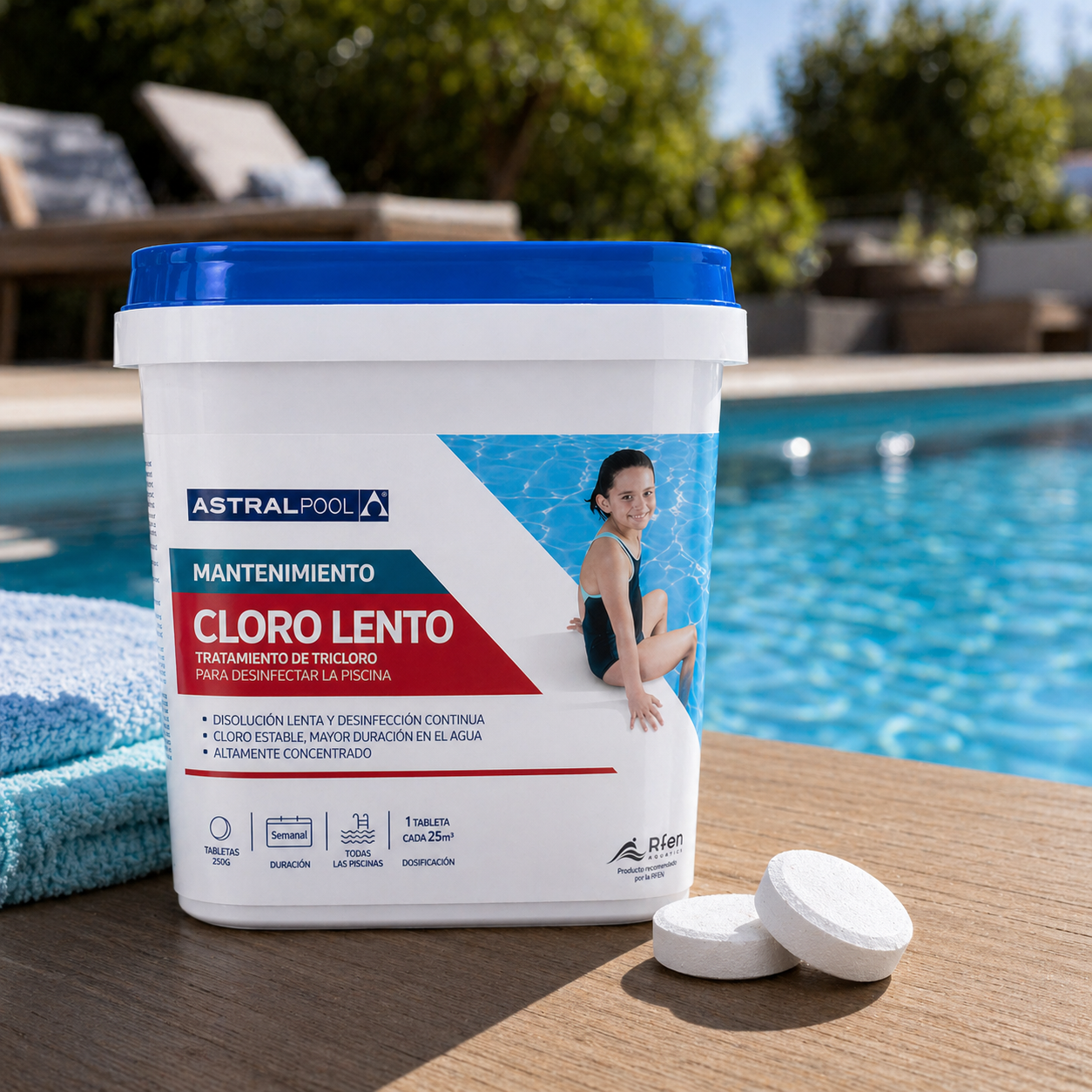 Cloro lento en tabletas 250 g astralpool