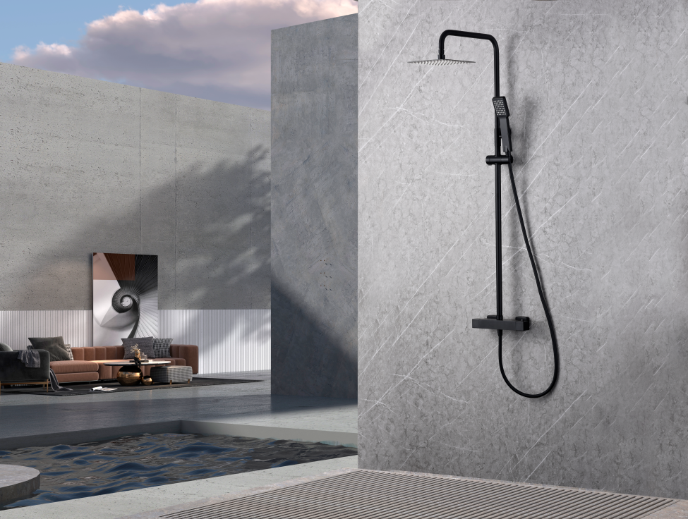 Columna de Ducha Termostático IMEX Art BTAR025 negro 3