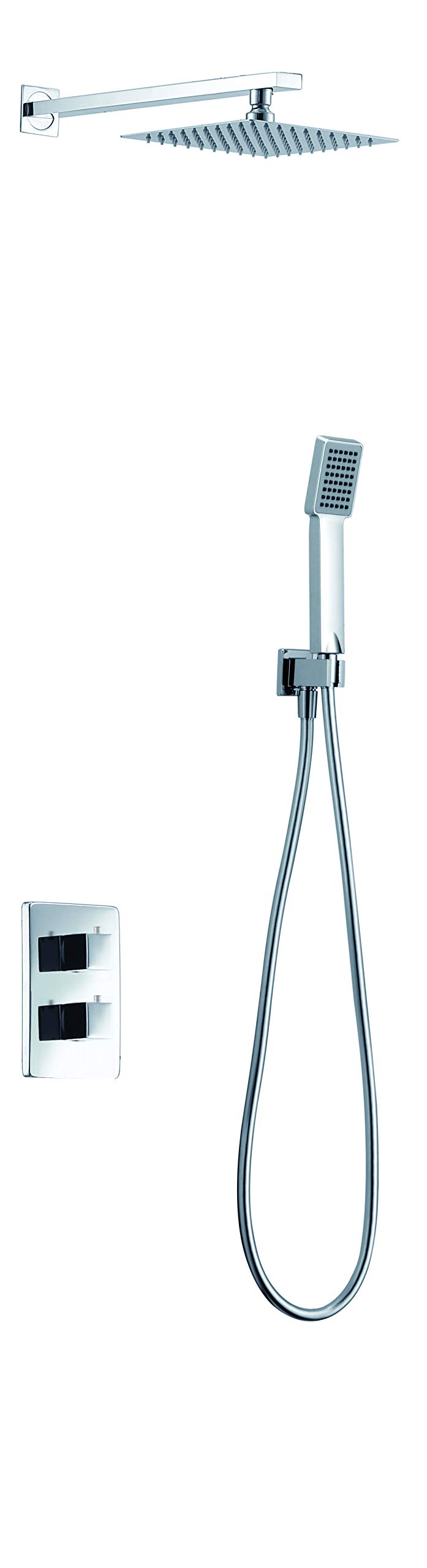 Conjunto ducha empotrado termostático IMEX Cies GPC009 cromo