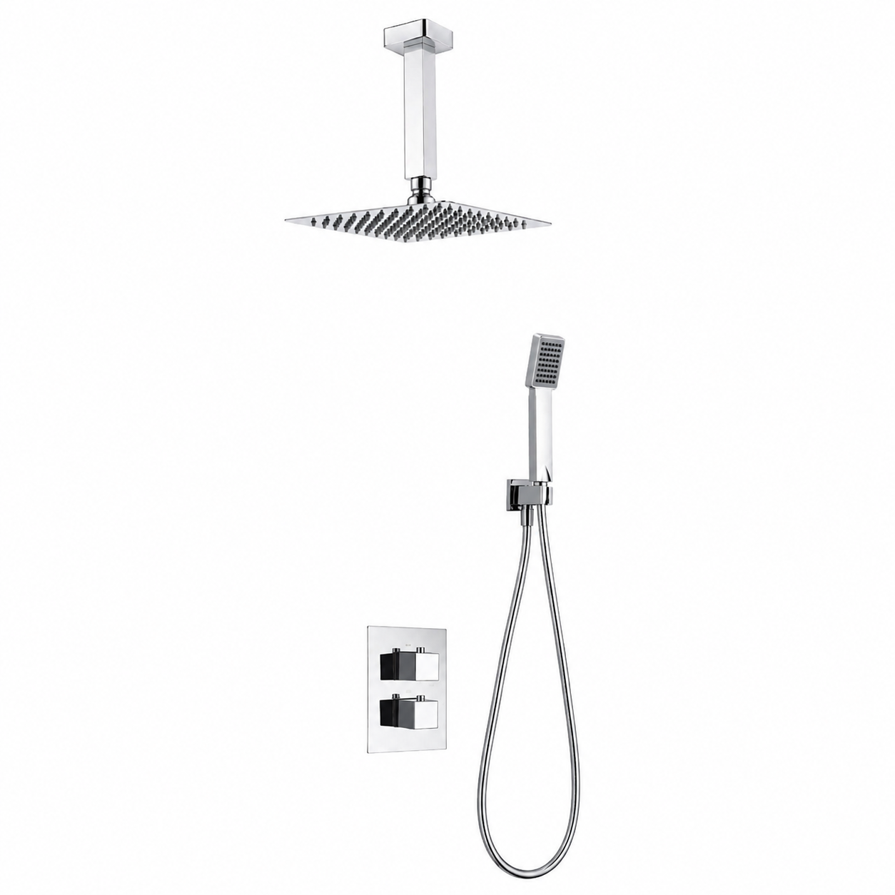 Conjunto ducha empotrado termostático IMEX Ons GPC010 cromo