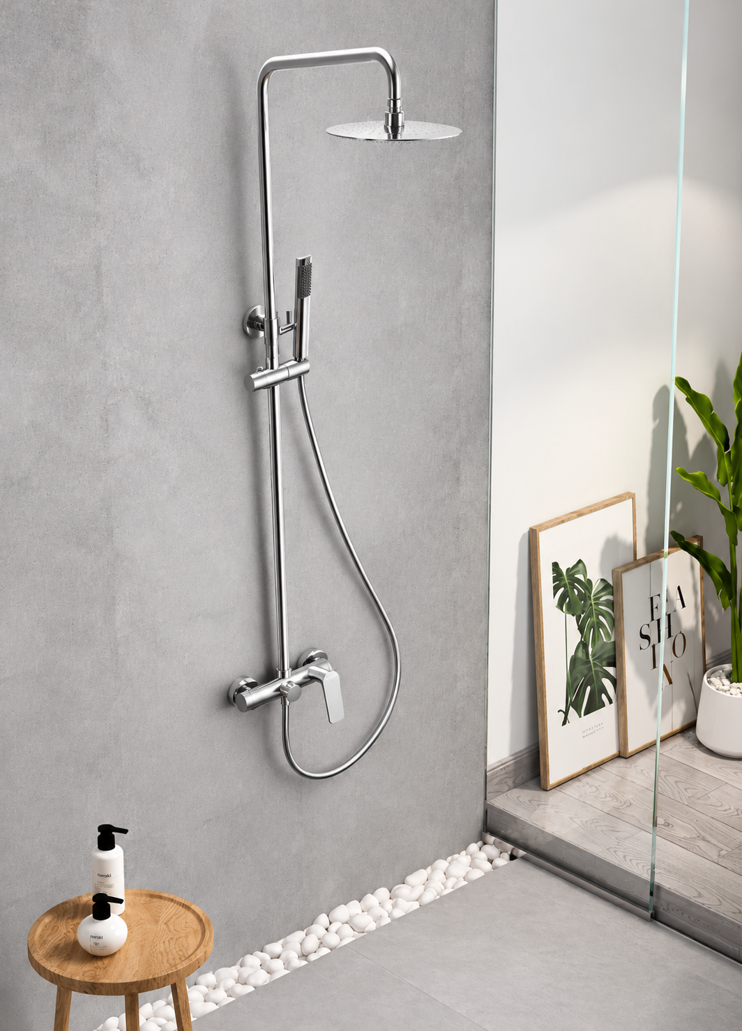 Conjunto ducha monomando IMEX Delos BDD055 acero 316