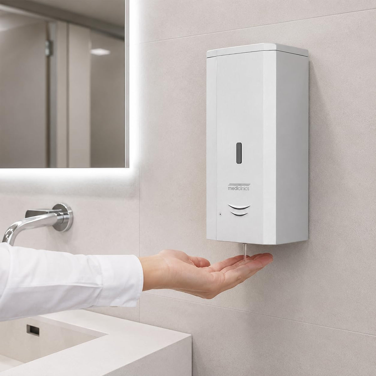 Dosificador automático de jabón Mediclinics acero inoxidable satinado
