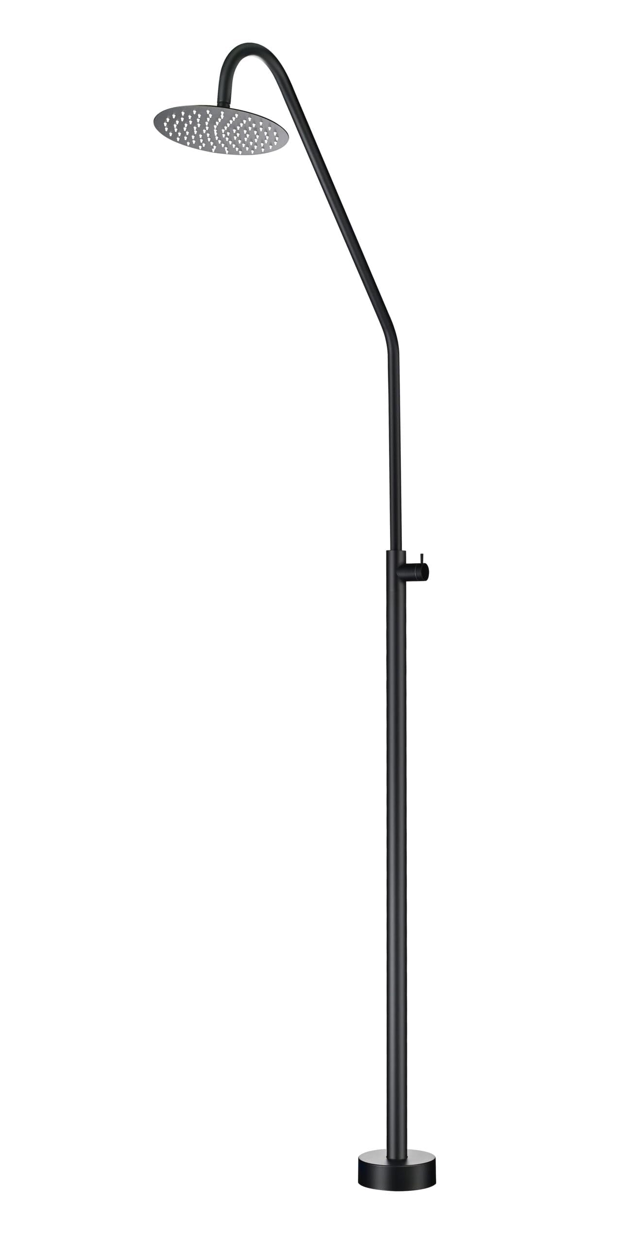 Ducha piscina IMEX Alaska negro mate acero inoxidable S316 rociador 250 mm exterior