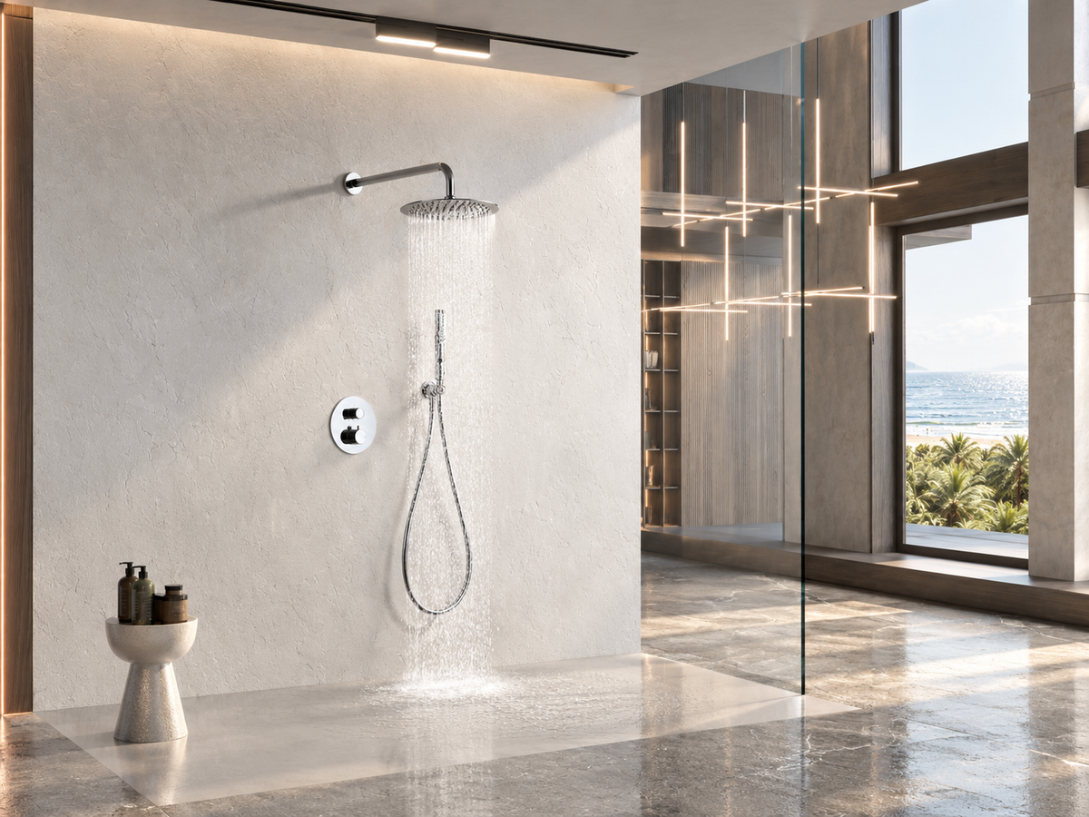 Conjunto Ducha Empotrado Termostático IMEX Nápoles GTN047