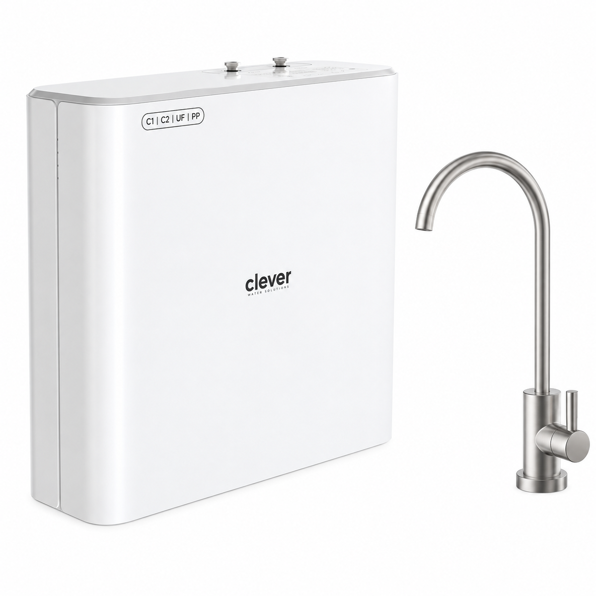 Equipo de ultrafiltración Clever PURE SLIM 62962 con grifo 61480 de 1 vía Inox