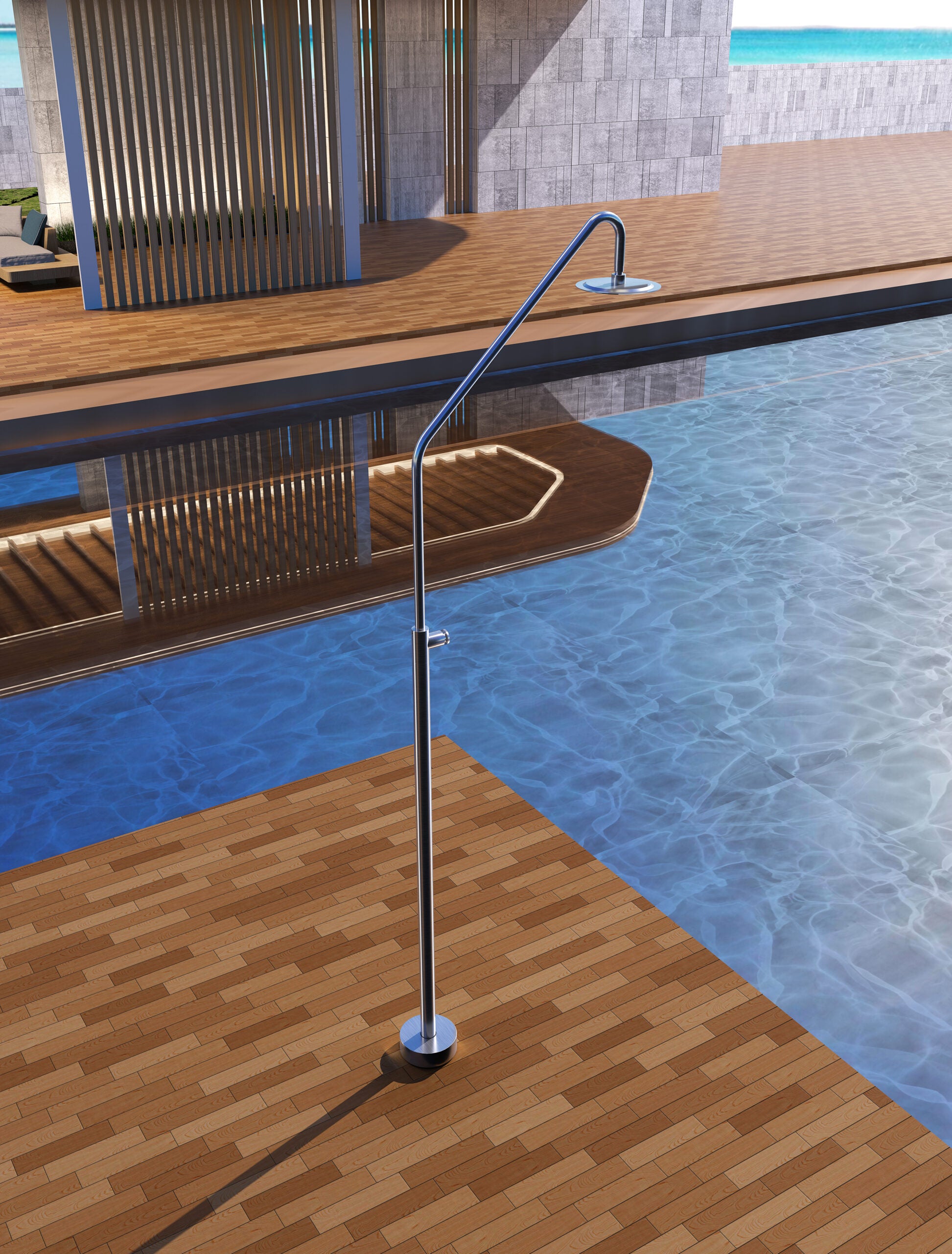 Columna Ducha Exterior Poolimex Colorado GPC004 Acero Inoxidable S316