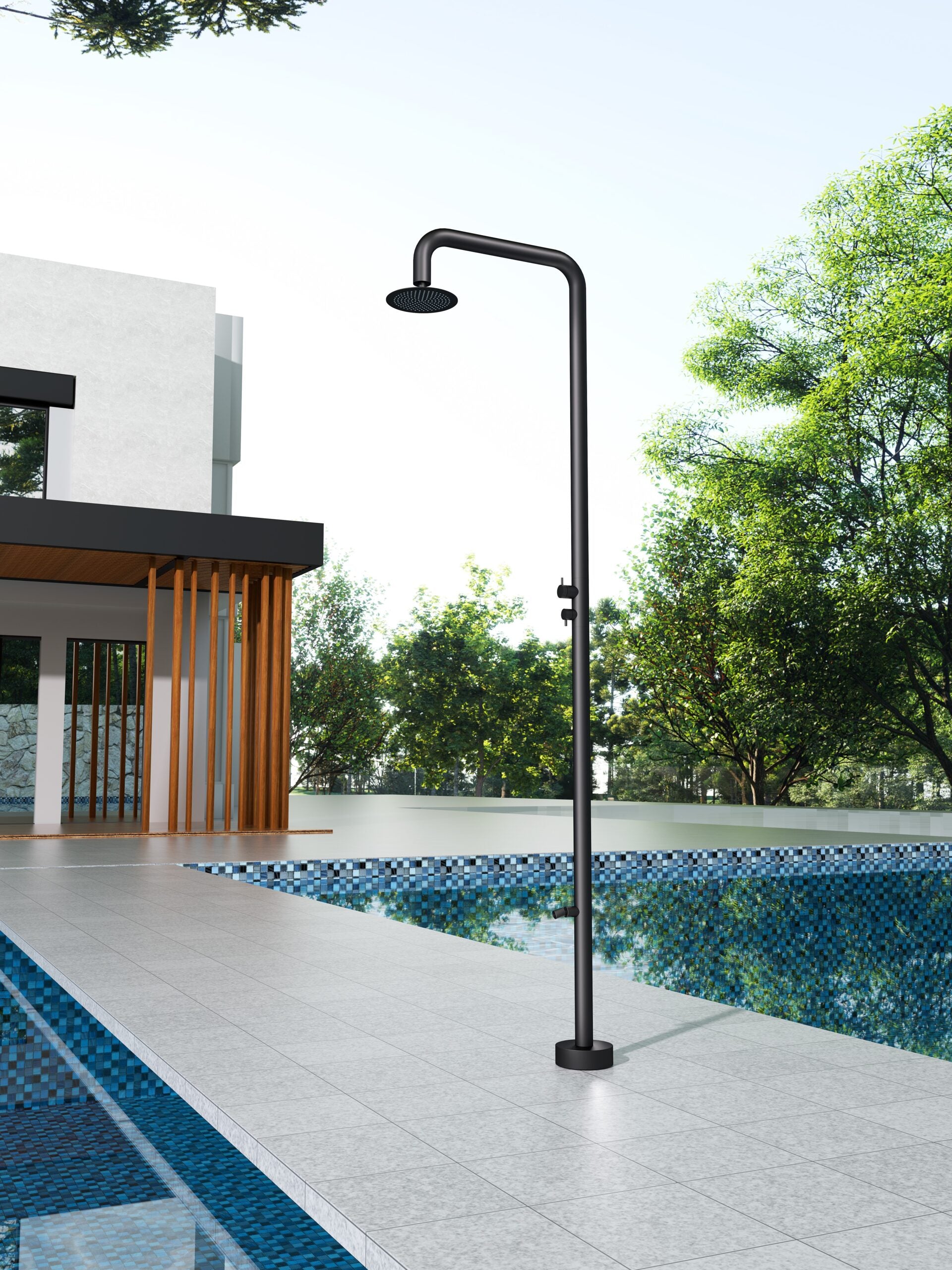 Columna Ducha Exterior Poolimex Michigan GPM007 Negro Mate