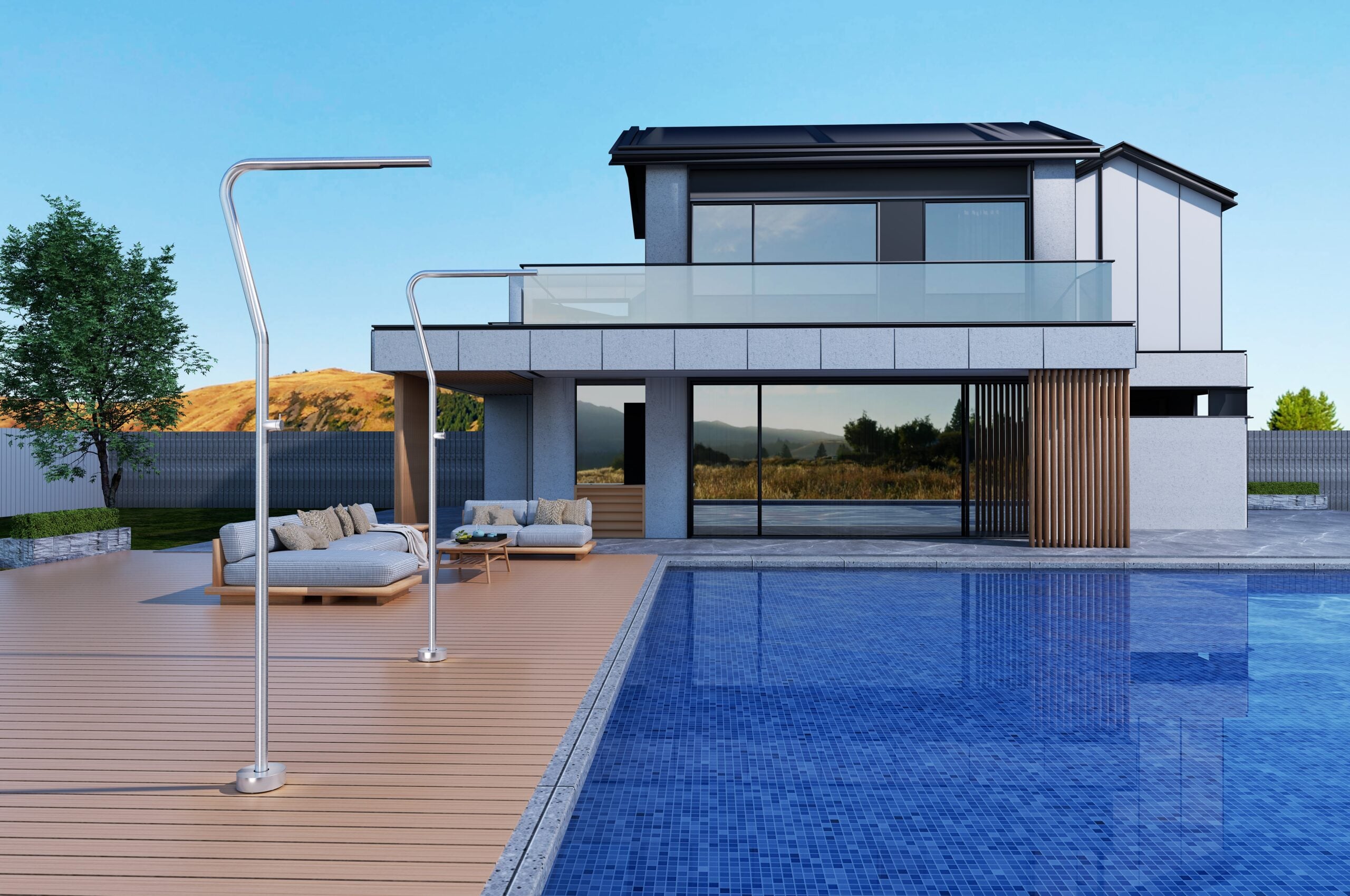 Columna Ducha Exterior Poolimex Nevada GPN009 Acero Inoxidable S316