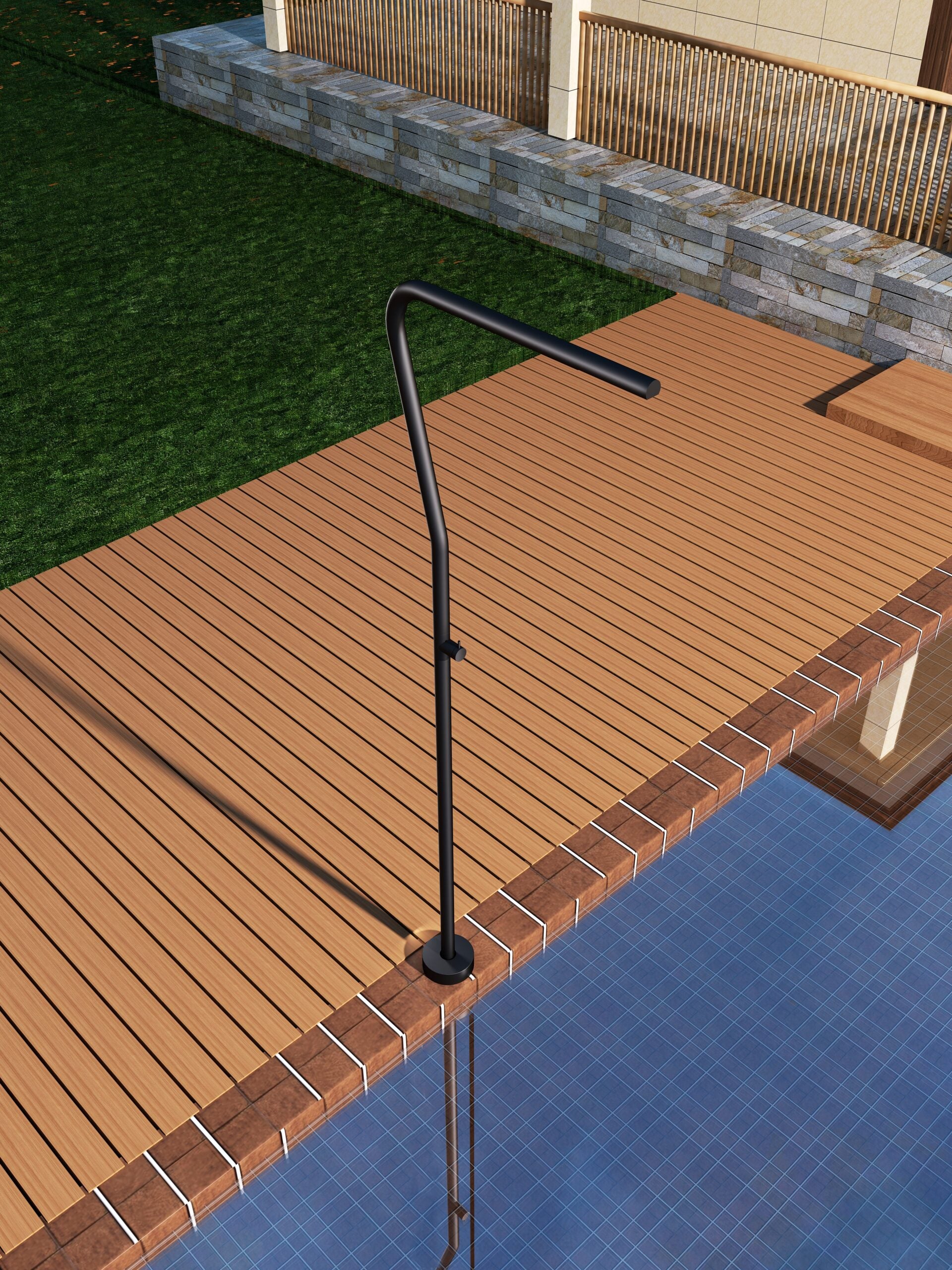 Columna Ducha Exterior Poolimex Nevada GPN009 Negro Mate