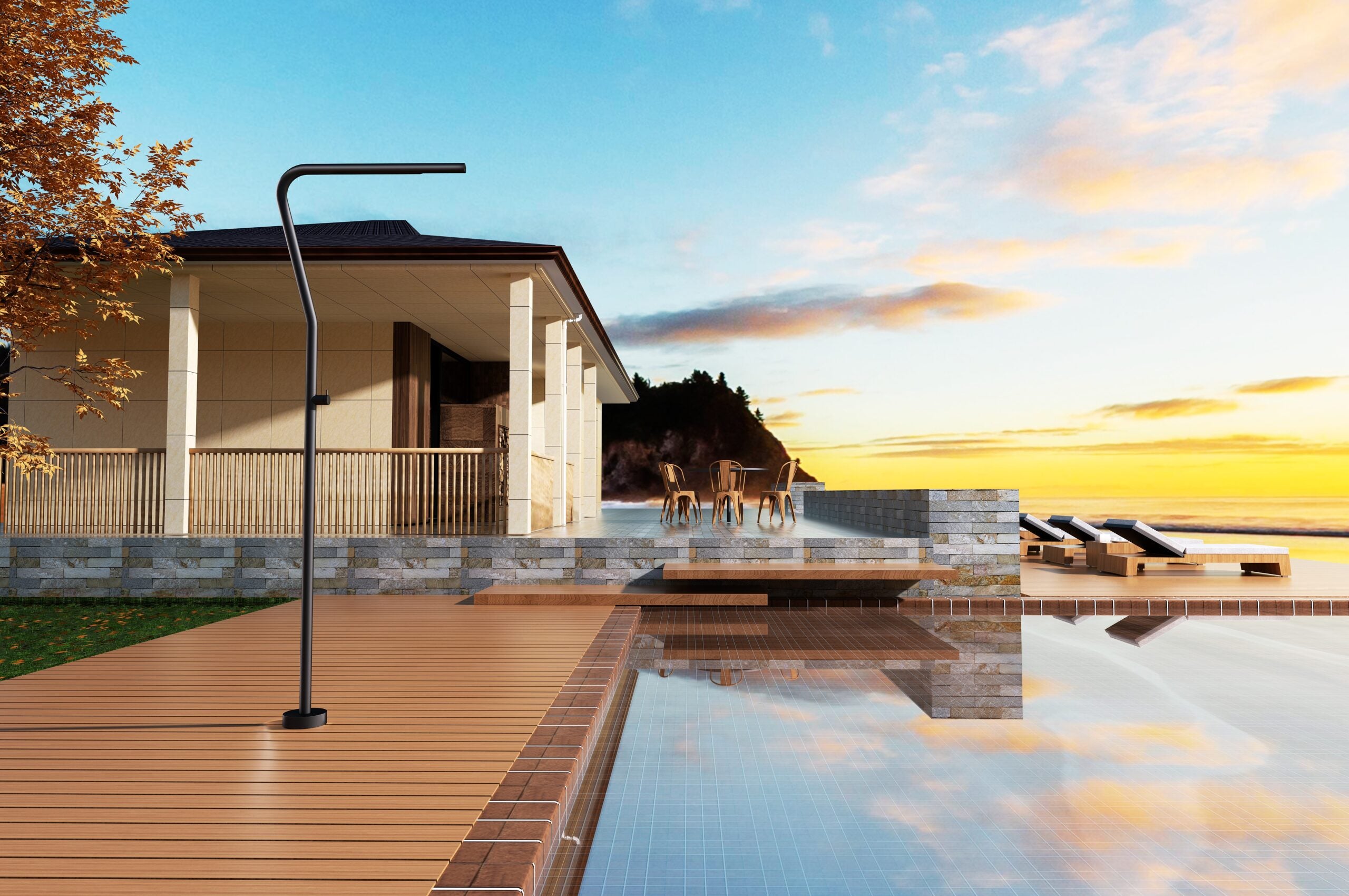 Columna Ducha Exterior Poolimex Nevada GPN009 Negro Mate