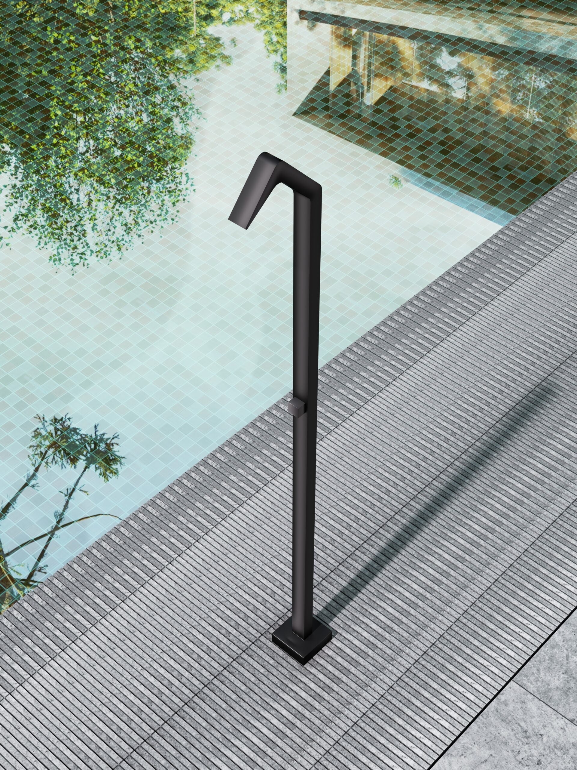 Columna Ducha Exterior Poolimex Niágara GPN013 Negro Mate