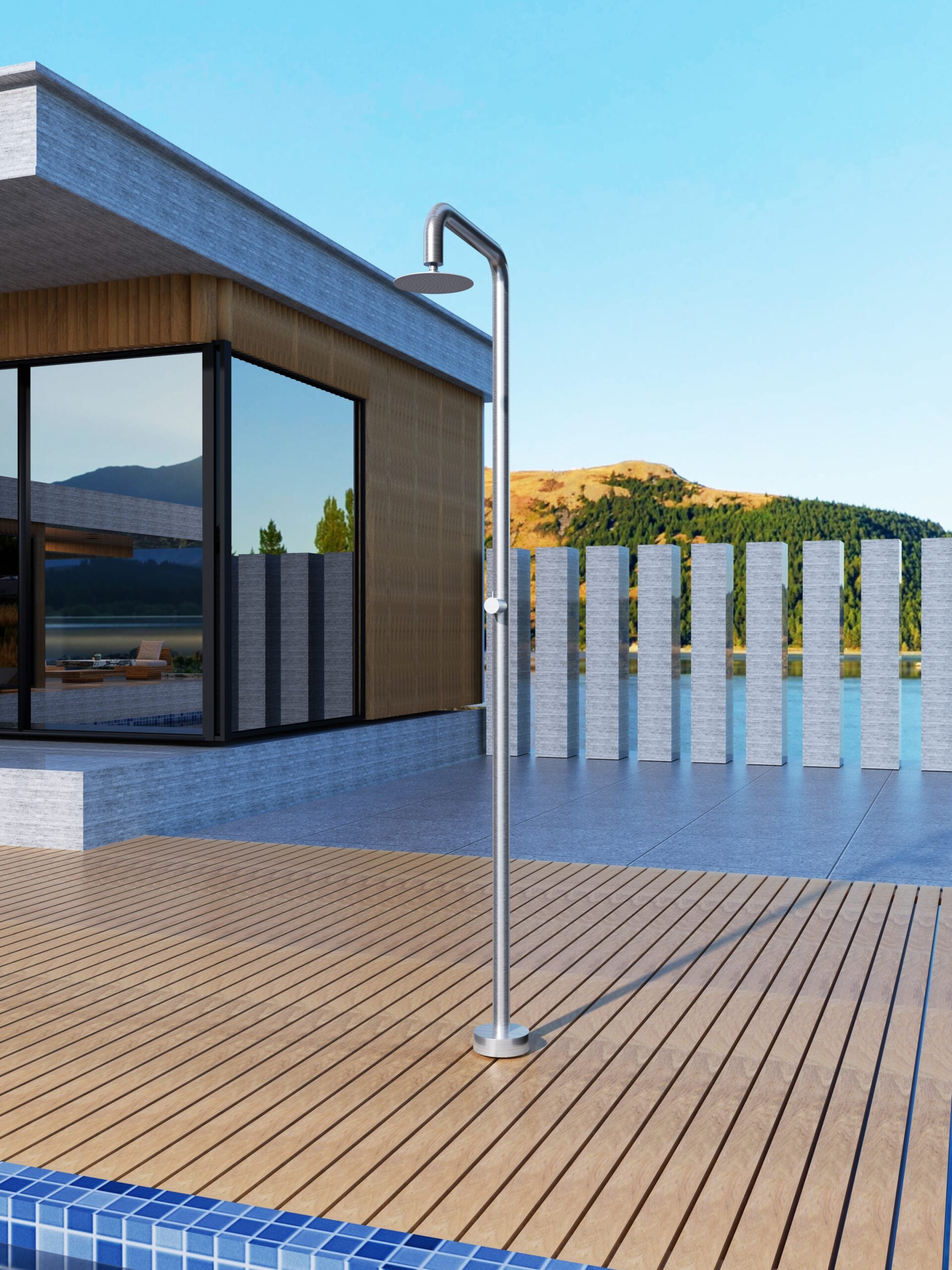 Columna Ducha Exterior Poolimex Oregón GPO006 Acero Inoxidable S.316