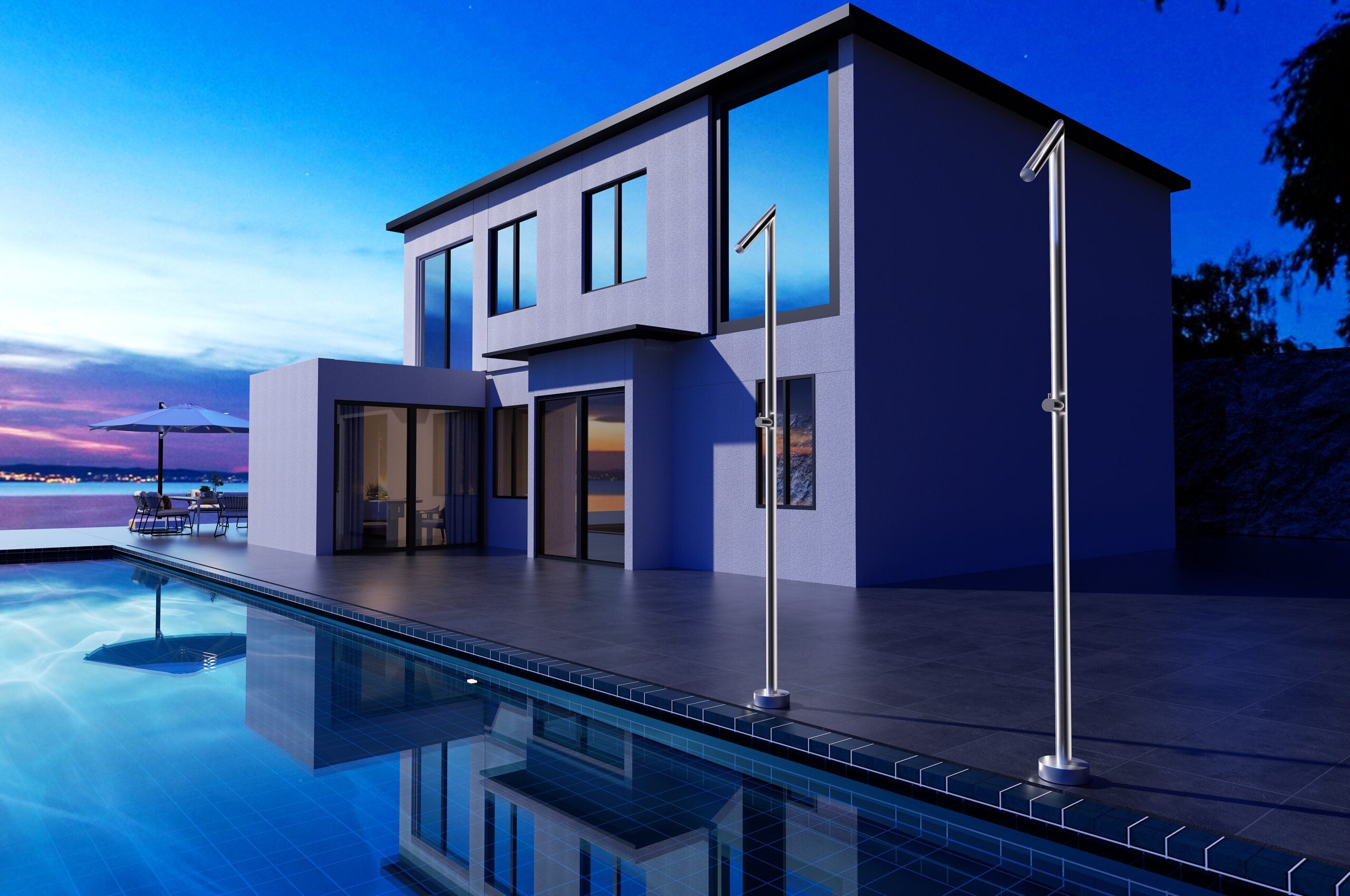 Columna Ducha Exterior Poolimex Oklahoma GPO011 Acero Inoxidable