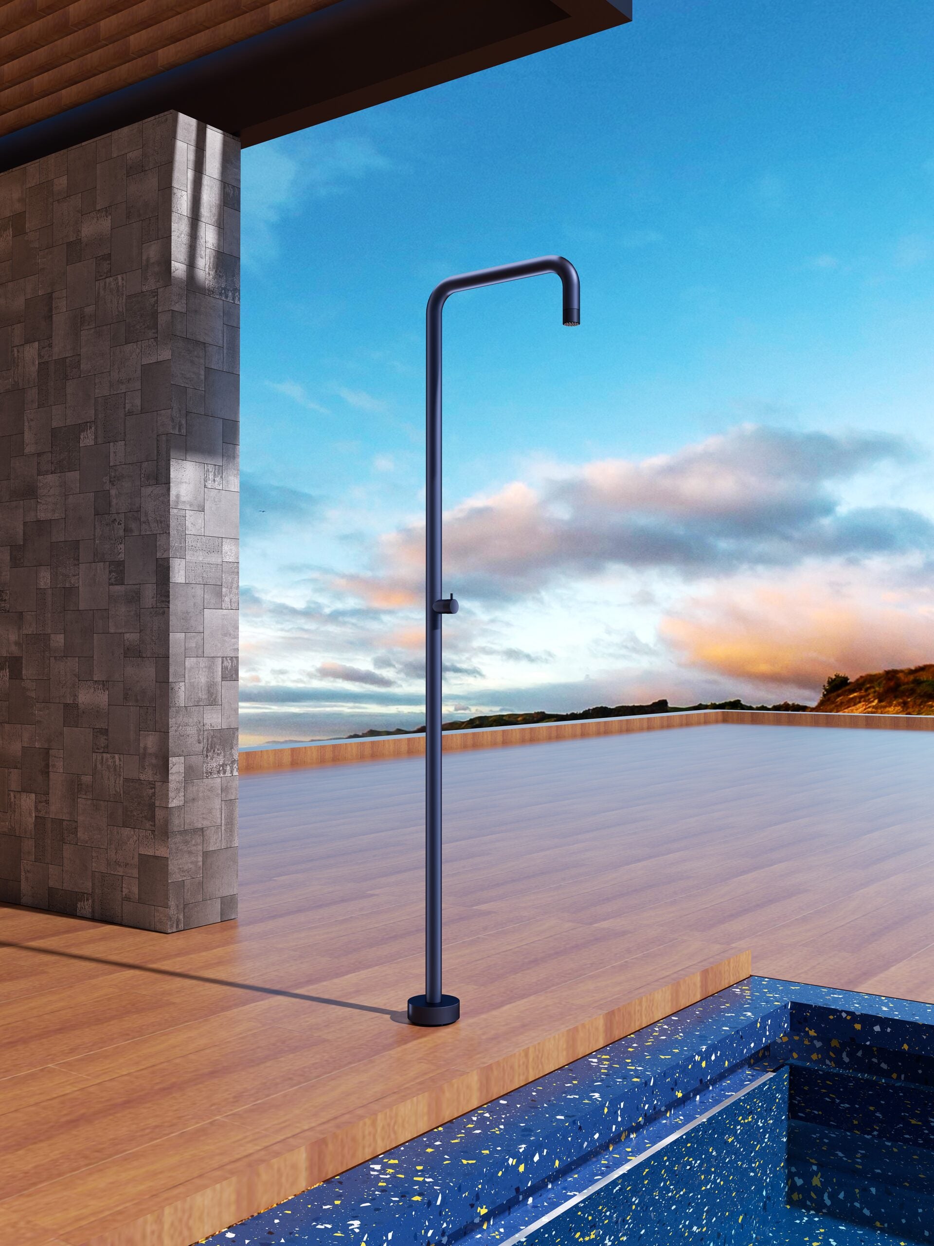 Columna Ducha Exterior Poolimex Utah GPU010 Azul Océano