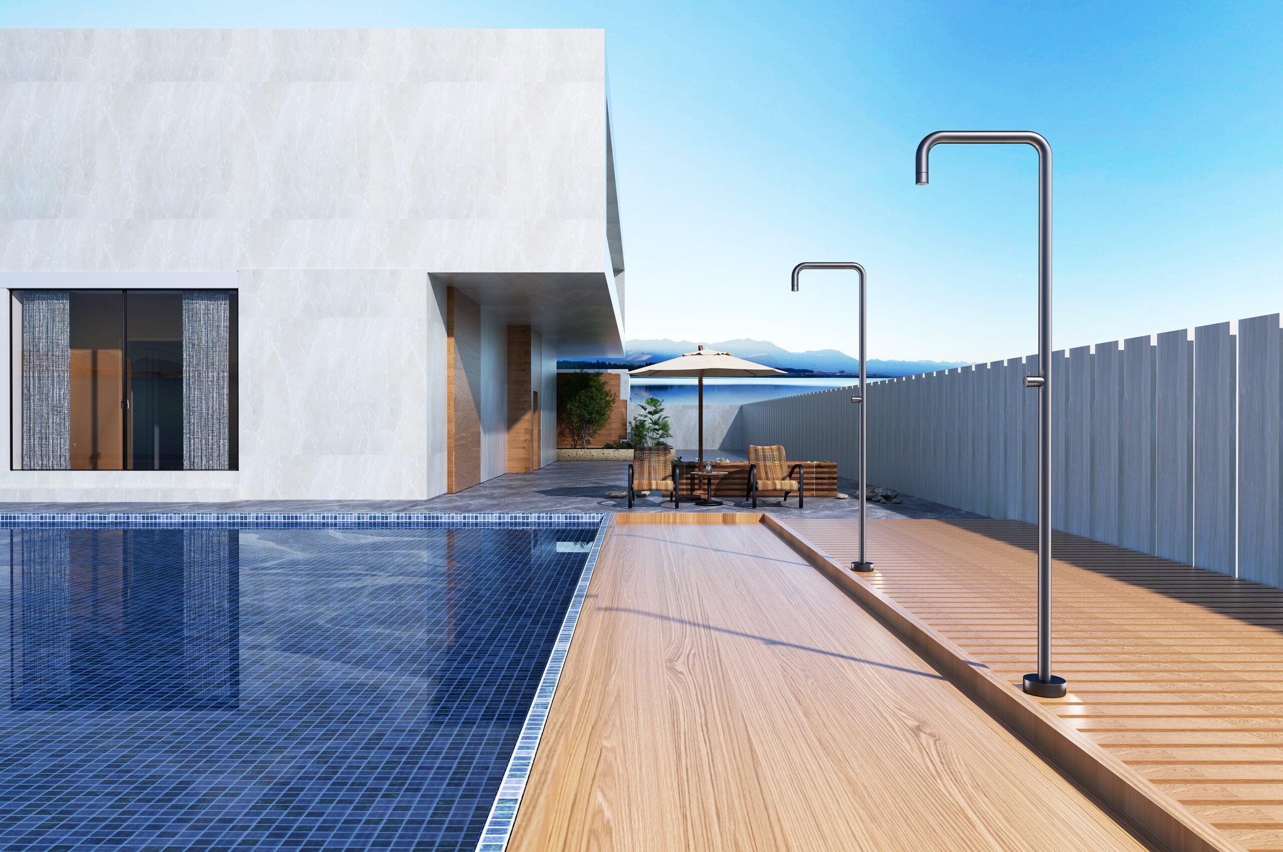 Columna Ducha Exterior Poolimex Utah GPU010 Gris Cobalto