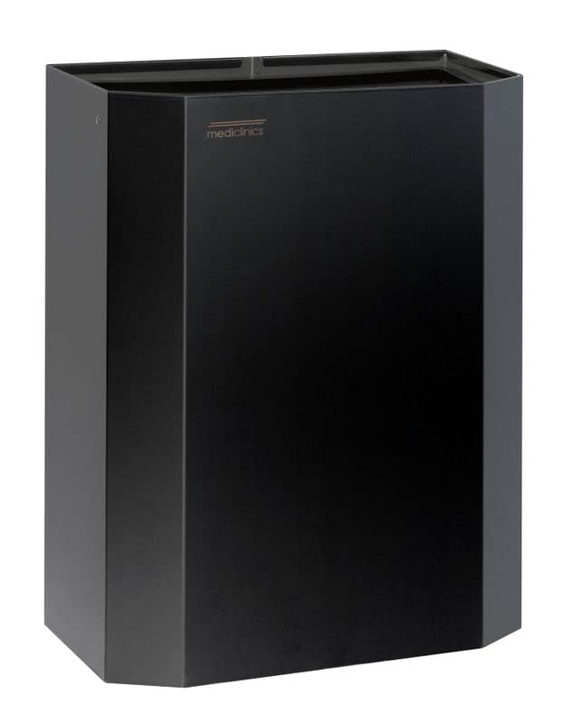 Papelera Mediclinics 25 litros negra acero apertura superior