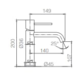 Imex - Grifo Monomando para Lavabo Monza BDM039-1 | Oro cepillado, Cartucho cerámico Ø26 mm, Flexos 3/8”