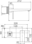 Grifo Lavabo Empotrado IMEX Pisa GLP048/ORC Oro Rosa Cepillado