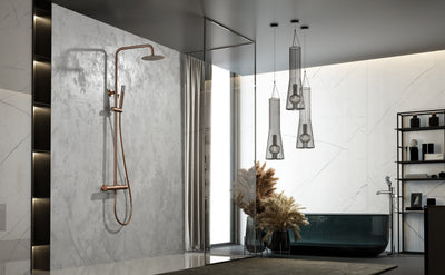 Barra de Ducha Monomando IMEX Monza BDM039 ORC Oro Rosa Cepillado