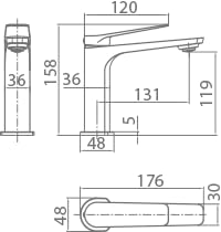 Grifo Lavabo IMEX Nápoles BDN047-1BGM Black Gun Metal PVD