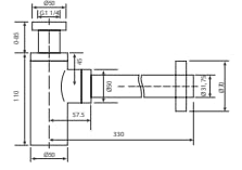 Sifón Lavabo IMEX SCL002NQ Níquel Cepillado