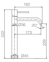 Grifo Lavabo Alto IMEX Monza BDM039-3 Cromado