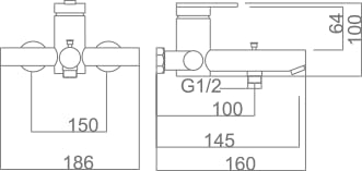 Grifo Monomando Ducha y Bañera IMEX Roma BDR001-4ORC Oro Rosa Cepillado
