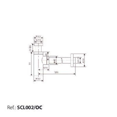 Sifón Lavabo IMEX SCL002OC Oro Cepillado