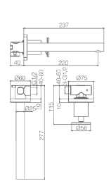 Grifo Lavabo Empotrado IMEX Olimpo GLC033/OC Oro Cepillado