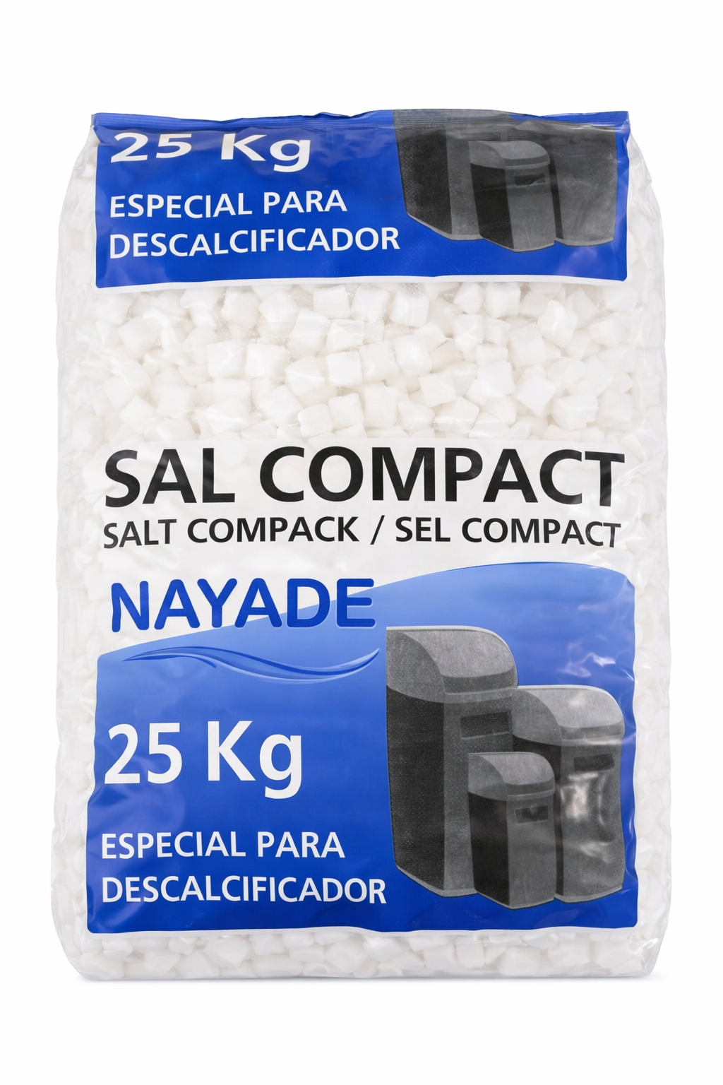 Sal para descalcificador 25 kg pastillas alta pureza