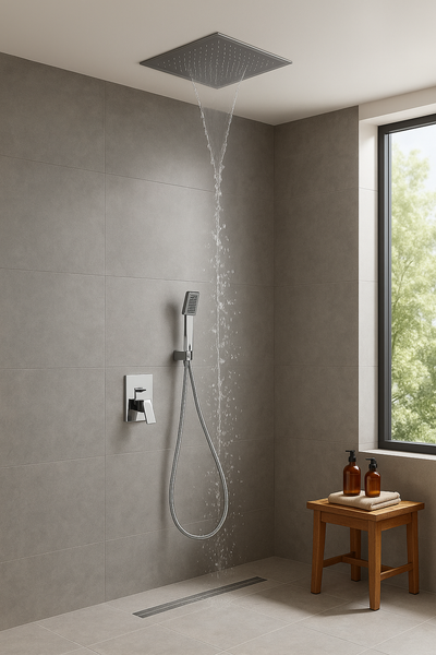 Sistema Ducha Empotrado IMEX Málaga GTS020 Cromado 40x40