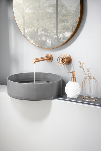 Grifo Lavabo Empotrado IMEX Olimpo GLC033/ORC Oro Rosa Cepillado